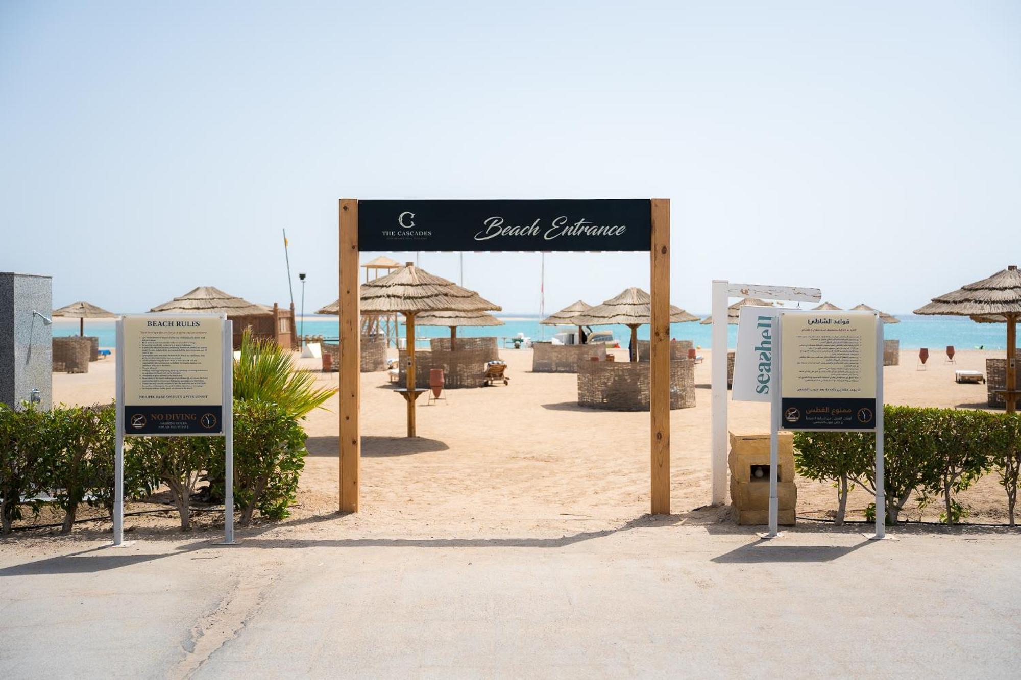 The Cascades Golf Resort, Spa & Thalasso Soma Bay Bagian luar foto Beach entrance